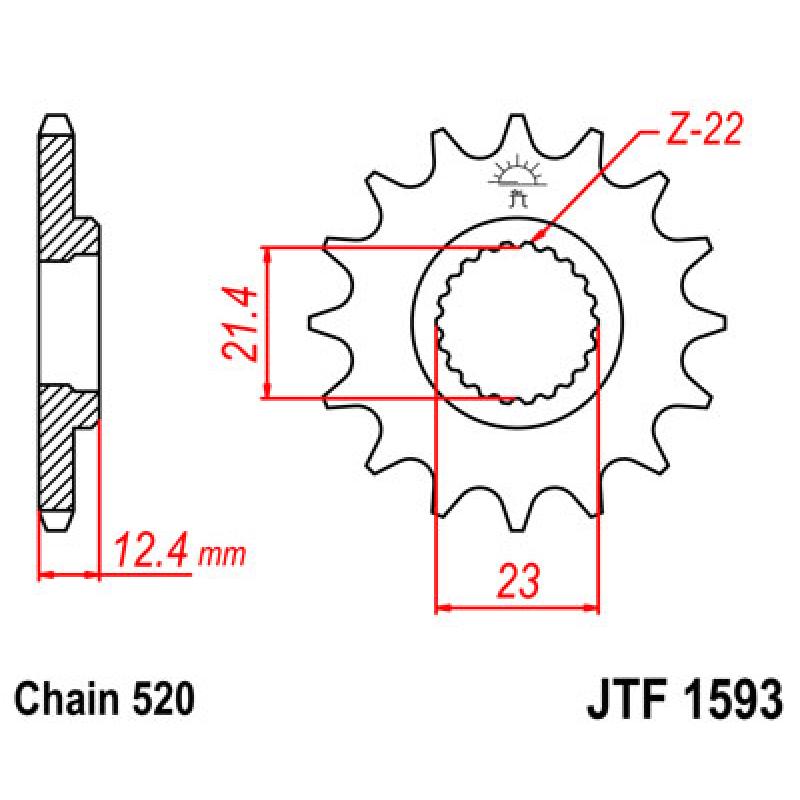 Купить Звездочка передняя JT Sprockets (шаг 520 ) JT JTF1593